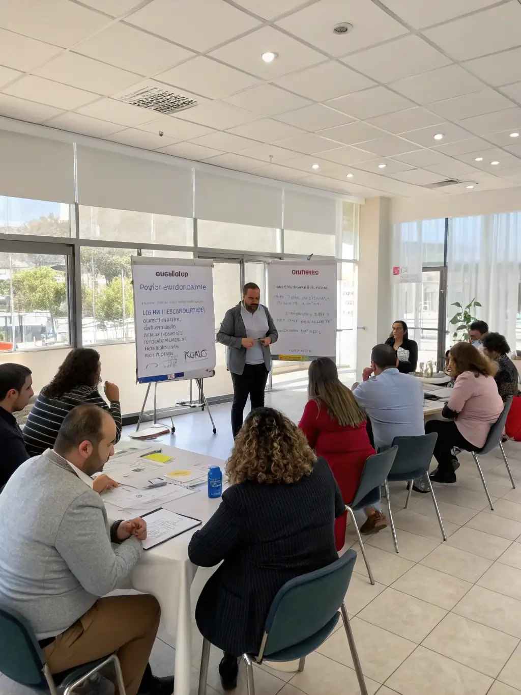 A workshop session focused on resume writing, with participants actively crafting and refining their resumes under the guidance of experienced professionals.